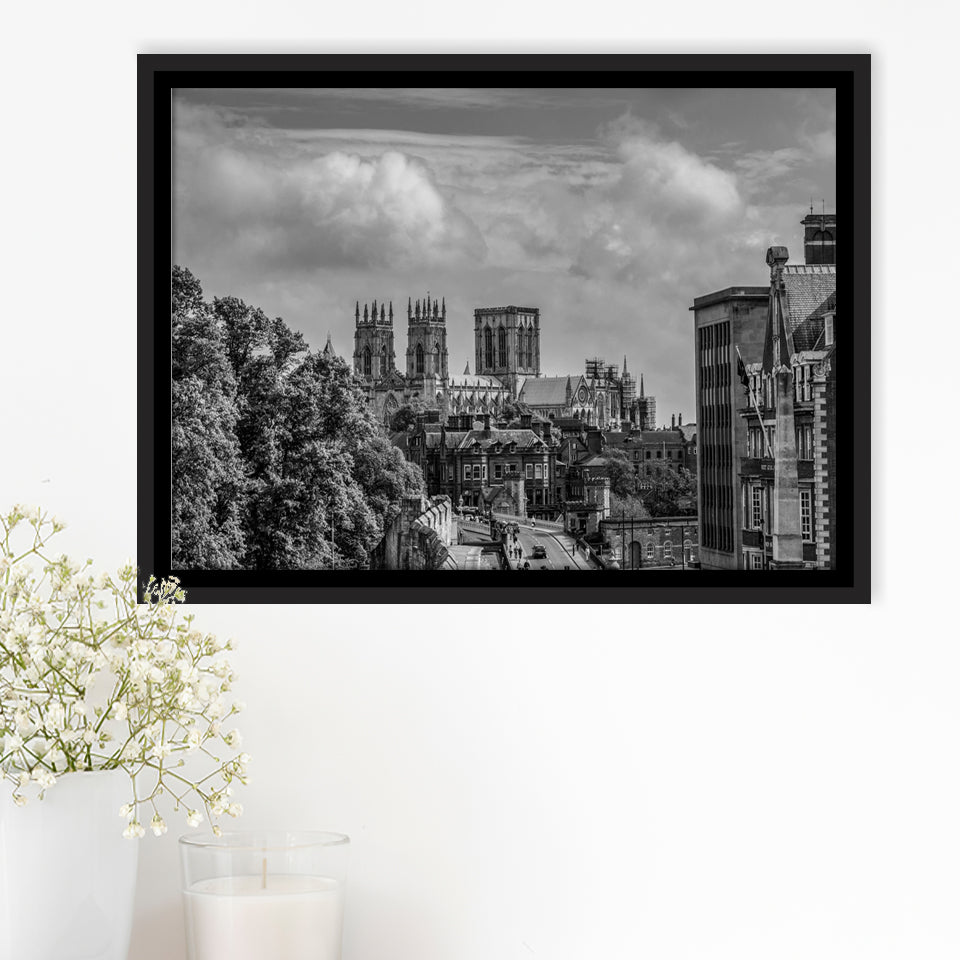 York Minster Cathedral Church of Saint Peter England Framed Canvas Prints Wall Art - Painting Prints, Wall Decor, Floating Frame