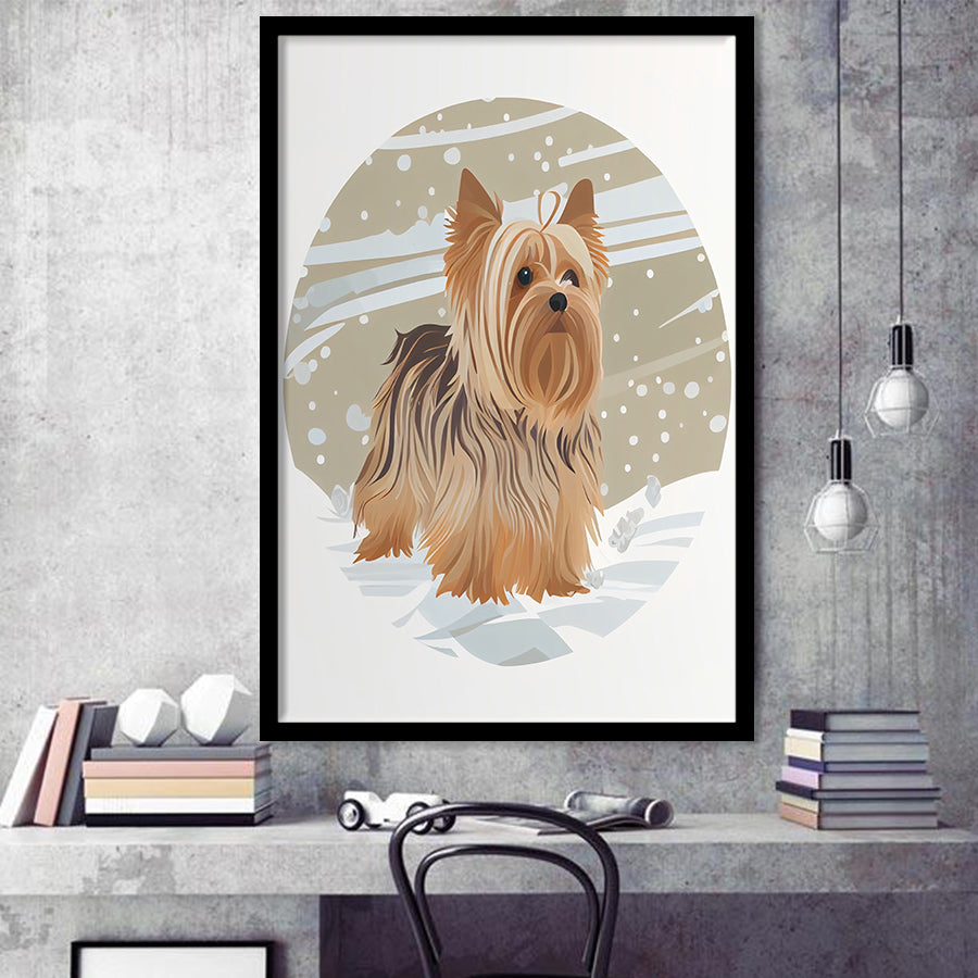 Yorkshire Terrier Retro Art Print, City Art Print, Framed Art Print Wall Art Home Decor, Framed Picture