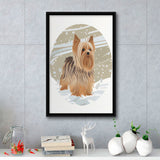 Yorkshire Terrier Retro Art Print, Large Canvas, Framed Canvas Print Wall Art Home Decor, Floating Frame