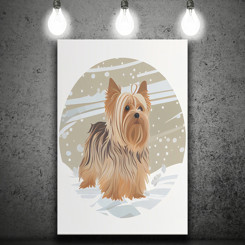 Yorkshire Terrier Retro Art Print ,City Art Print, Large Canvas, Canvas Print Wall Art Home Decor