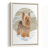 Yorkshire Terrier Retro Art Print, Large Canvas, Framed Canvas Print Wall Art Home Decor, Floating Frame