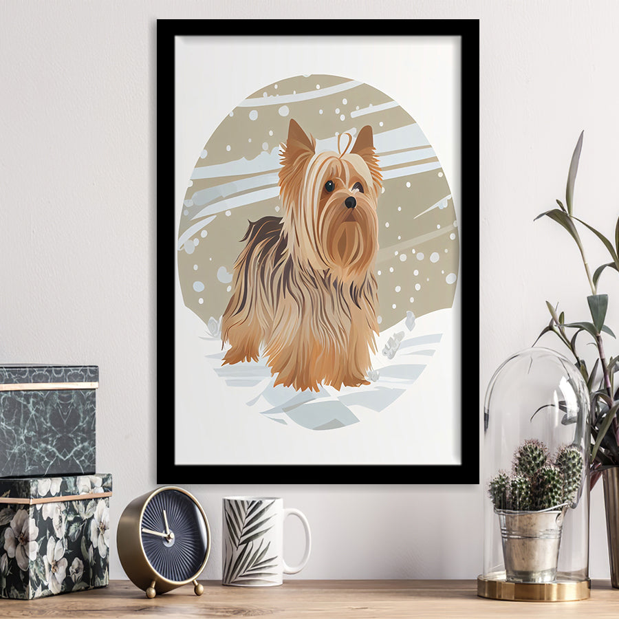 Yorkshire Terrier Retro Art Print, City Art Print, Framed Art Print Wall Art Home Decor, Framed Picture