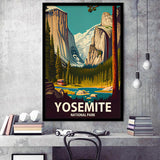 Yosemite National Park Retro Art Print, City Art Print, Framed Art Print Wall Art Home Decor, Framed Picture