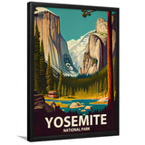 Yosemite National Park Retro Art Print, City Art Print, Framed Art Print Wall Art Home Decor, Framed Picture
