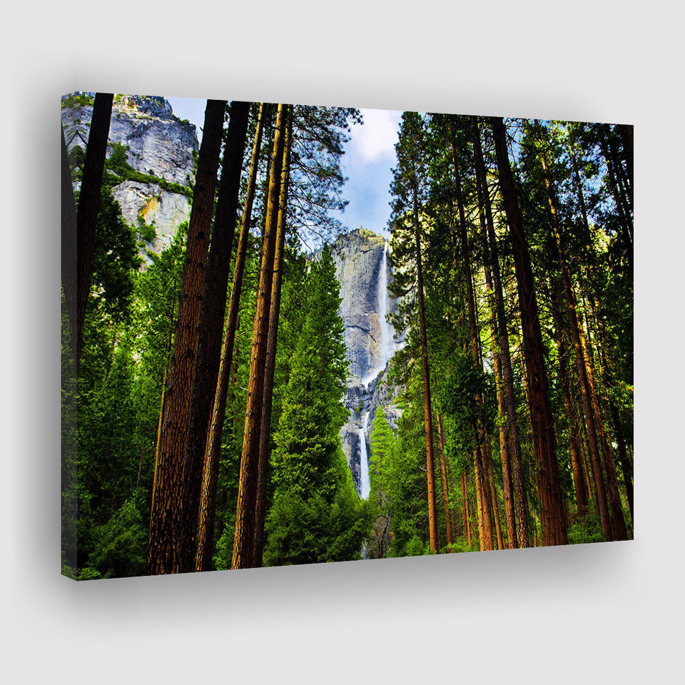 Yosemite Waterfalls behind Sequoias Canvas Prints Wall Art Decor - Paiting Canvas, Art Prints, Wall Decor, For Sale