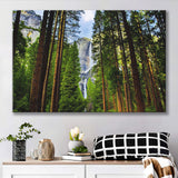 Yosemite Waterfalls behind Sequoias Canvas Prints Wall Art Decor - Paiting Canvas, Art Prints, Wall Decor, For Sale