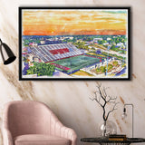 Youngstown State Penguins Stambaugh Stadium Watercolor, Sport Art Prints Fan Gift, Framed Canvas Prints Wall Art Decor