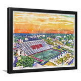 Youngstown State Penguins Stambaugh Stadium Watercolor, Sport Prints Fan Gift, Framed Art Prints Wall Art Decor