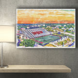 Youngstown State Penguins Stambaugh Stadium Watercolor, Sport Art Prints Fan Gift, Canvas Prints Wall Art Decor