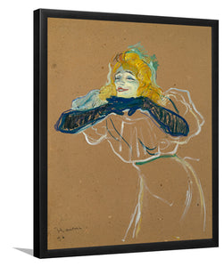 Yvette Guilbert Singing Linger Longer Loo By Henri De Toulouse-Lautrec-Art Print,Frame Art,Plexiglass Cover