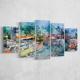 Zagreb 5 Pieces Canvas Prints Wall Art Decor - Painting Canvas, Mixed Canvas, Multi Panels