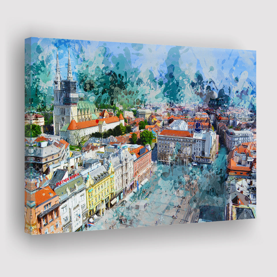 Zagreb Canvas Prints Wall Art Decor - Painting Canvas, Art Print, Home Decor, Ready to Hang