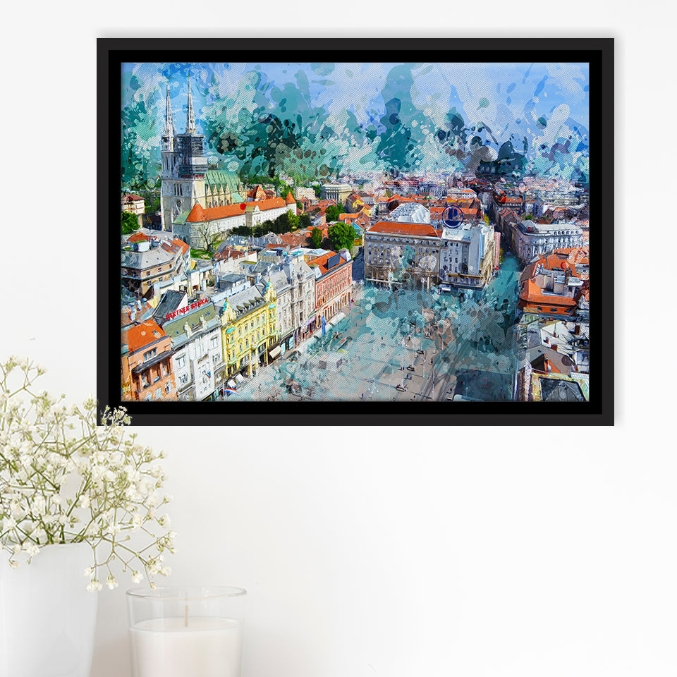 Zagreb Framed Canvas Prints Wall Art Decor - Painting Canvas, Framed Picture, Home Decor