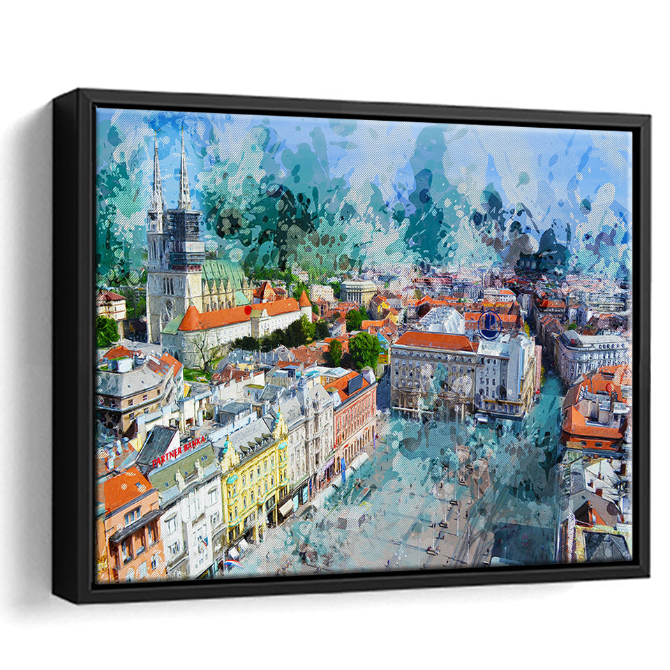 Zagreb Framed Canvas Prints Wall Art Decor - Painting Canvas, Framed Picture, Home Decor