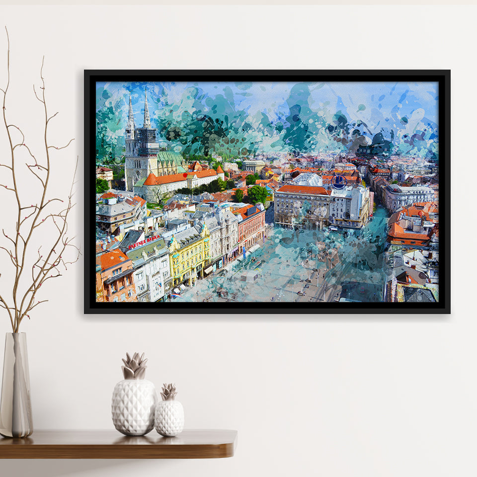 Zagreb Framed Canvas Prints Wall Art Decor - Painting Canvas, Framed Picture, Home Decor