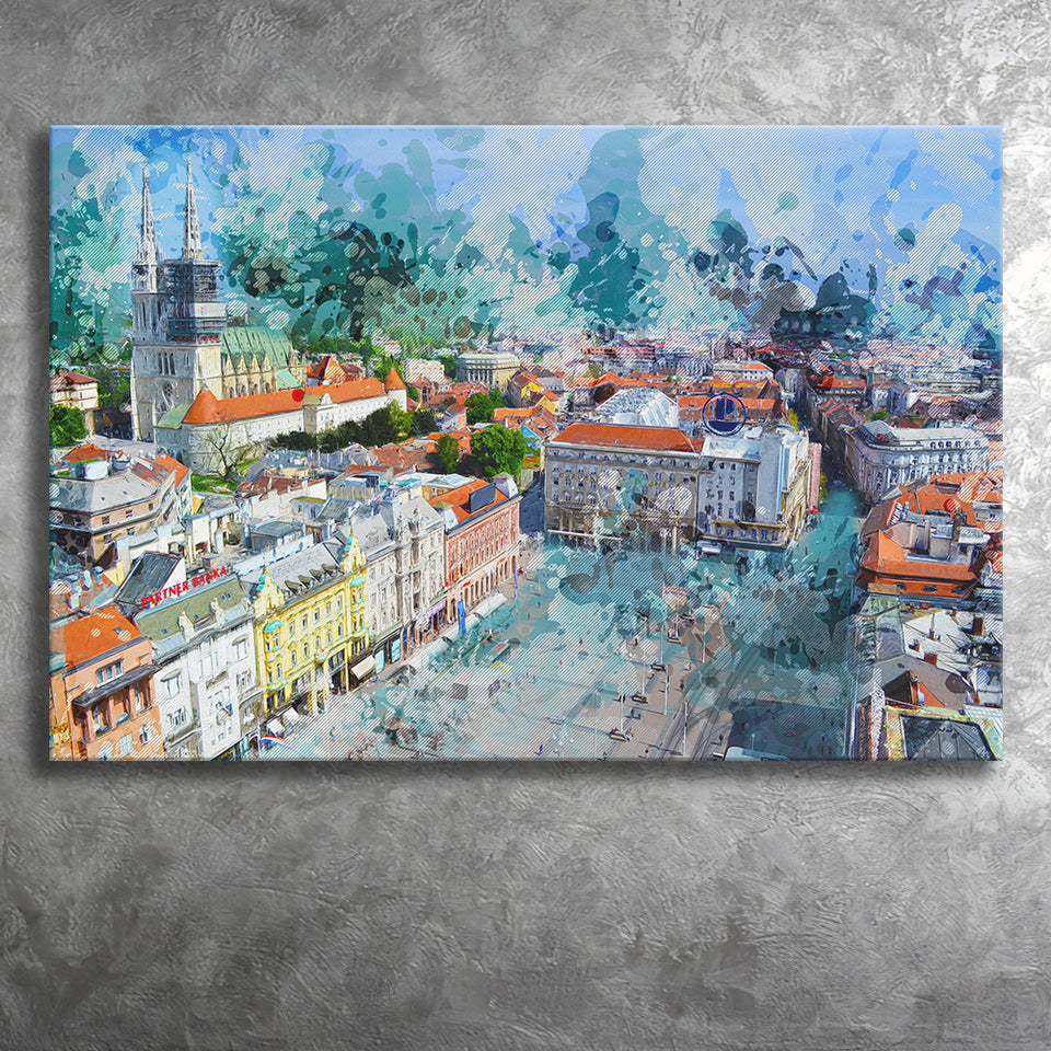 Zagreb Canvas Prints Wall Art Decor - Painting Canvas, Art Print, Home Decor, Ready to Hang