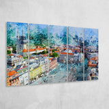 Zagreb 5 Piece B Canvas Prints Wall Art Decor, Multi Panels,Large Canvas, Home Decor