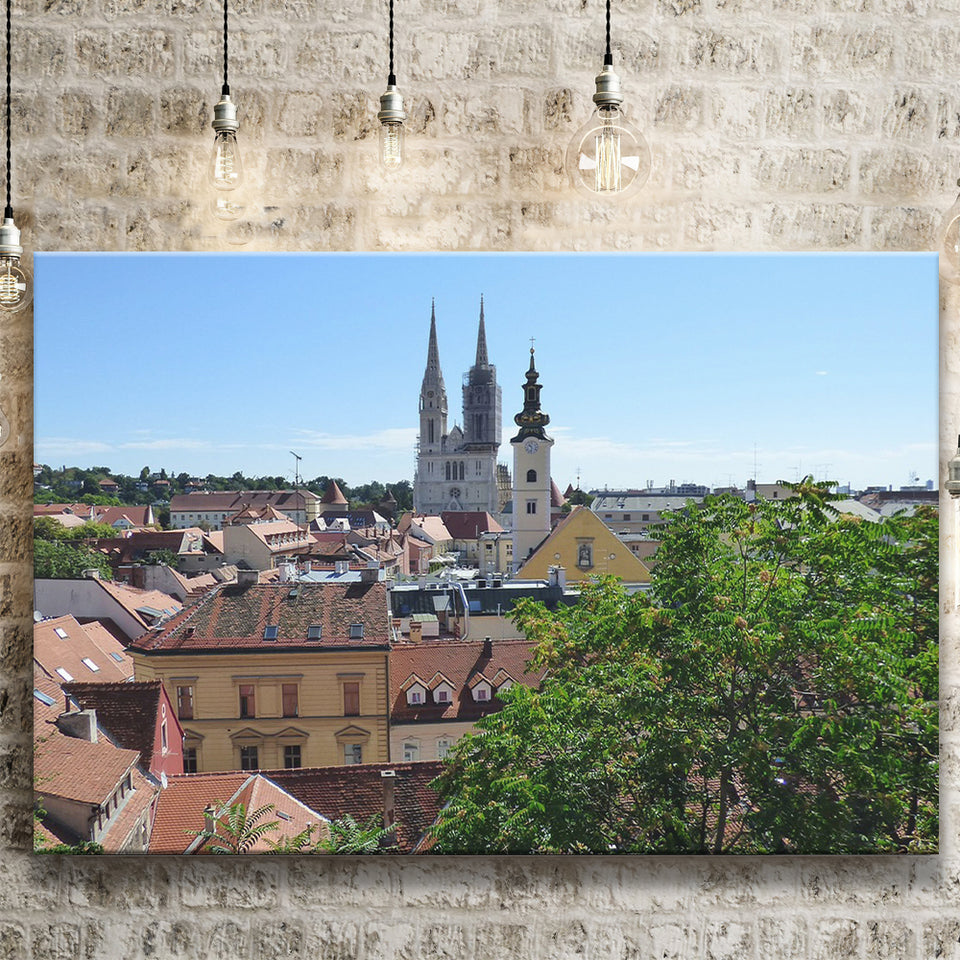 Zagreb Skyline, Zagreb Canvas Prints Wall Art Home Decor - Painting Canvas, Ready to hang