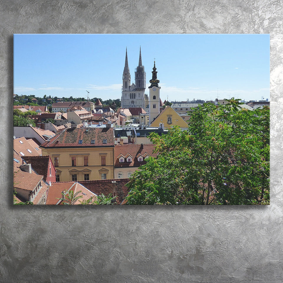 Zagreb Skyline, Zagreb Canvas Prints Wall Art Home Decor - Painting Canvas, Ready to hang
