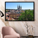 Zagreb Skyline, Zagreb Framed Canvas Prints Wall Art Decor, Black Floating Frame