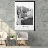Zante Black And White Art Framed Canvas Prints Wall Art Home Decor, Floating Frame