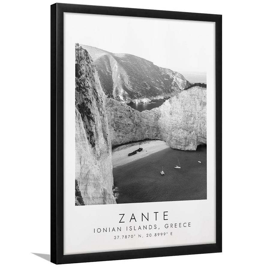 Zante Black And White Art Framed Art Prints Wall Art Decor, Framed Picture