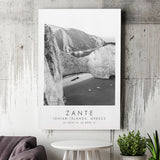 Zante Black And White Art Canvas Prints Wall Art Home Decor