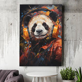 Panda Wearing Headphones V2 Canvas Prints Wall Art Home Decor, Painting Canvas, Living Room Wall Decor