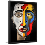Abstract Art Contrast Face Unique Painting V2 Framed Art Prints Wall Decor, Painting Art, Framed Picture