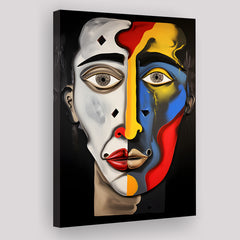 Canvas Wall Art  Theater Masks Face Blank And White - Framed Canvas, –  UnixCanvas