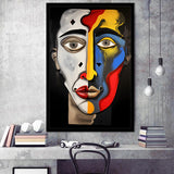 Abstract Art Contrast Face Unique Painting V2 Framed Art Prints Wall Decor, Painting Art, Framed Picture