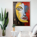 Abstract Art Lips And Eye Painting Unique Art V1 Framed Canvas Prints Wall Art Home Decor, Painting Canvas, Floating Frame