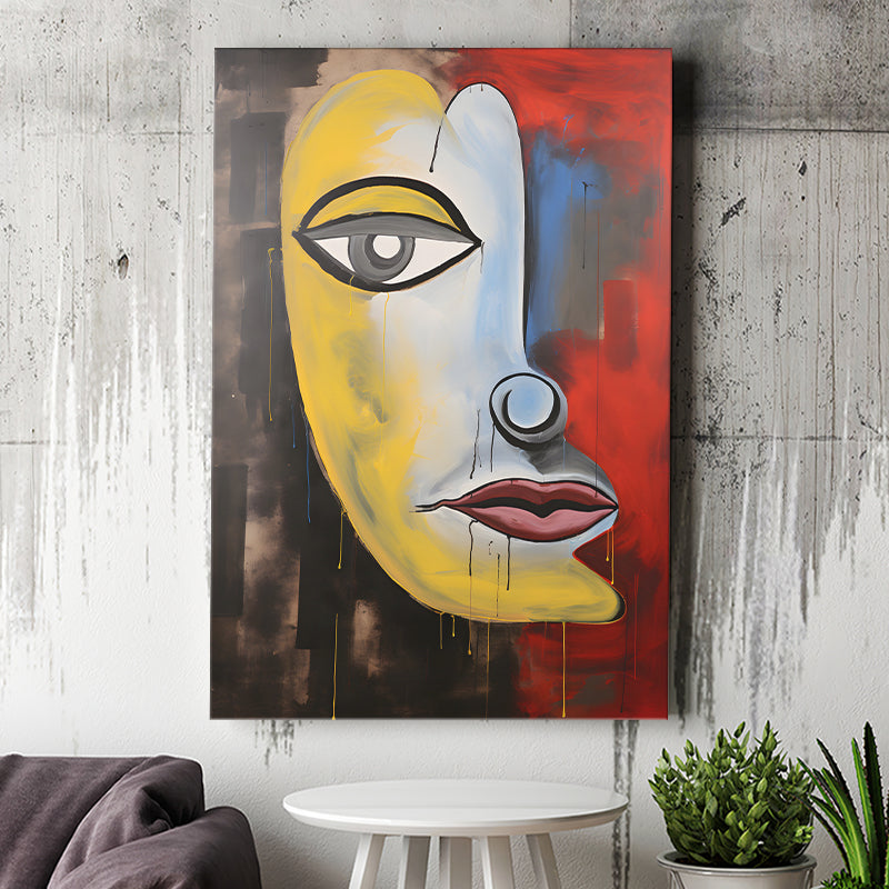 Abstract Art Lips And Eye Painting Unique Art V1 Canvas Prints Wall Art Home Decor, Painting Canvas, Living Room Wall Decor