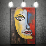 Abstract Art Lips And Eye Painting Unique Art V1 Canvas Prints Wall Art Home Decor, Painting Canvas, Living Room Wall Decor
