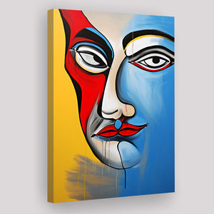 Abstract Face Art Mixed Color Canvas Prints Wall Art Home Decor, Painting Canvas, Living Room Wall Decor
