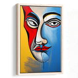 Abstract Face Art Mixed Color Framed Canvas Prints Wall Art Home Decor, Painting Canvas, Floating Frame