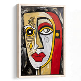 Abstract Face Red And Yellow Oil Painting V1 Framed Canvas Prints Wall Art Home Decor, Painting Canvas, Floating Frame