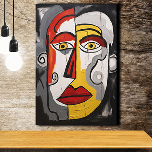 Abstract Face Unique Art Luxury Painting Canvas Prints Wall Art Home Decor, Painting Canvas, Living Room Wall Decor