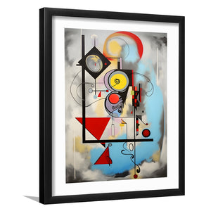 Abstract Geometric Mixcolor Painting Framed Art Prints Wall Art Home Decor, Painting Art, White Border