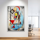 Abstract Geometric Mixcolor Painting Framed Canvas Prints Wall Art Home Decor, Painting Canvas, Floating Frame