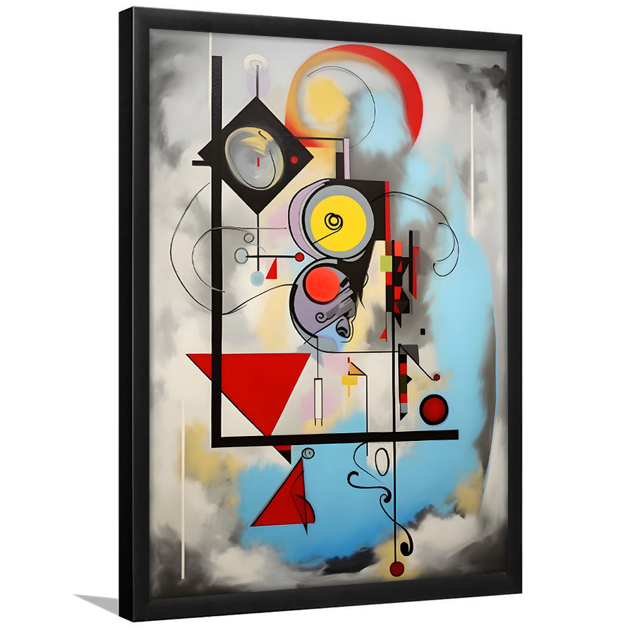 Abstract Geometric Mixcolor Painting Framed Art Prints Wall Decor, Painting Art, Framed Picture