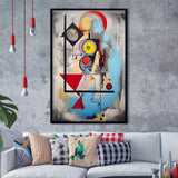 Abstract Geometric Mixcolor Painting Framed Art Prints Wall Decor, Painting Art, Framed Picture