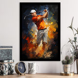 Abstract Golfer Wearing White Hat Framed Art Prints Wall Decor, Painting Art, Framed Picture