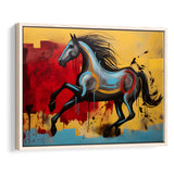 Abstract Horse Colorful Luxury Painting V7 Framed Canvas Prints Wall Art Home Decor, Painting Canvas, Floating Frame