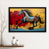 Abstract Horse Colorful Luxury Painting V7 Framed Canvas Prints Wall Art Home Decor, Painting Canvas, Floating Frame