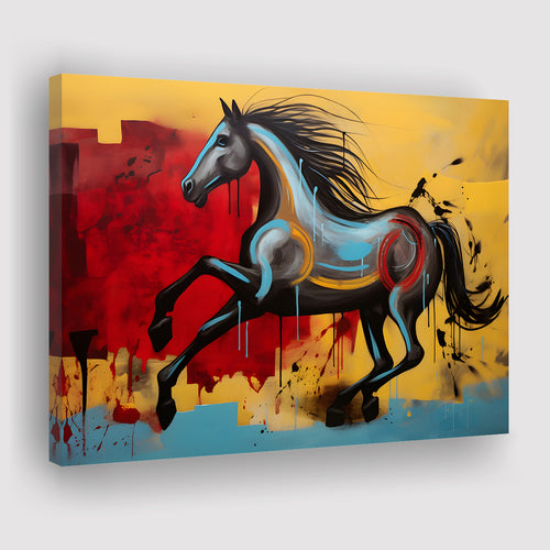 Abstract Horse Colorful Luxury Painting V7 Canvas Prints Wall Art Home Decor, Painting Canvas, Living Room Wall Decor
