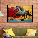 Abstract Horse Colorful Luxury Painting V7 Framed Art Prints Wall Decor, Painting Art, Framed Picture