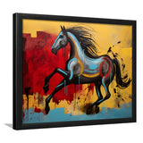 Abstract Horse Colorful Luxury Painting V7 Framed Art Prints Wall Decor, Painting Art, Framed Picture
