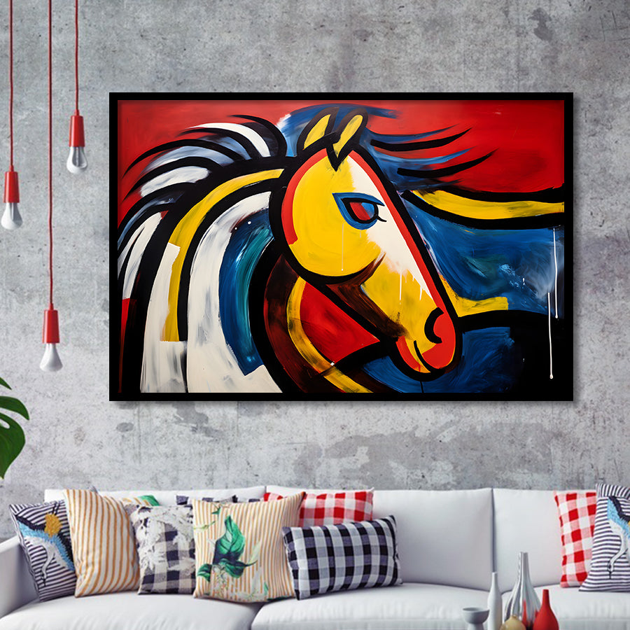 Abstract Horse Unique Painting Framed Art Prints Wall Decor, Painting Art, Framed Picture