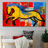 Abstract Simple Horse Luxury Art Painting 5 Panels B Canvas Prints Wall Art Home Decor, Extra Large Canvas